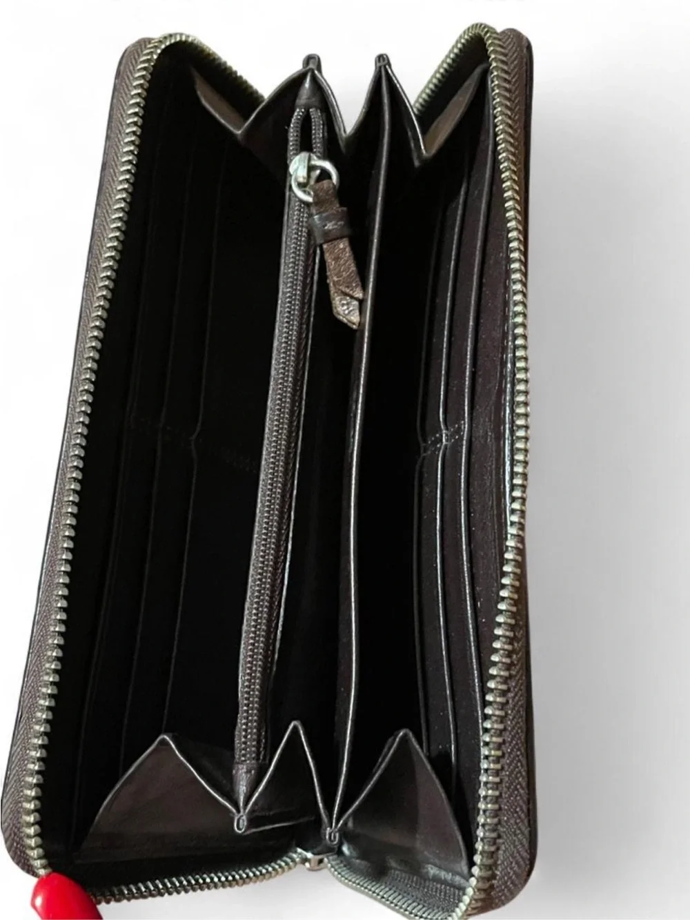 COACH Vintage Brown Signature Jacquard Zip Around Wallet